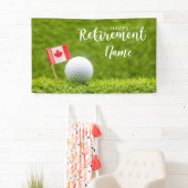 Banderoles Golf heureux retraite avec drapeau du Canada (En situation)