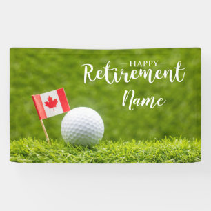 Banderoles Golf heureux retraite avec drapeau du Canada