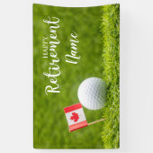 Banderoles Golf heureux retraite avec drapeau du Canada (Vertical)