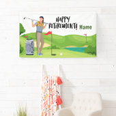 Banderoles Golf heureux retraite avec heureux golfeur sur ver (En situation)