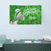 Banderoles Golf heureux retraite avec le fer de golf (Salon professionnel)