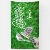 Banderoles Golf heureux retraite avec le fer de golf (Vertical)