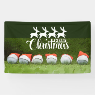 Banderoles Golf Joyeux Noël balles de golf porter chapeau de