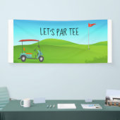 Banderoles Golf Let’s Par avec drapeau de golf sur vert blanc (Salon professionnel)