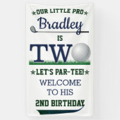 Banderoles Golf PAR-TEE 2e anniversaire Bienvenue (Vertical)