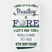 Banderoles Golf PAR-TEE 4th Birthday Welcome (Vertical)
