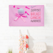 Banderoles Golf sensibilisation au cancer du sein thème rose (En situation)