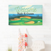 Banderoles Golf Welcome mariage (En situation)