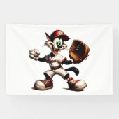 Banderoles Goofy Cat Baseball Pitcher Monte (Horizontal)