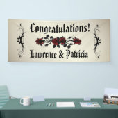 Banderoles Goth Red Rose Antique Mariage or (Salon professionnel)