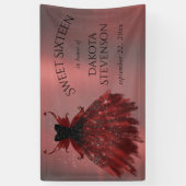 Banderoles Gothique Fairy Crimson Gown | Fer rouge profond ra (Vertical)