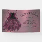 Banderoles Gothique Fairy Fuchsia Gown | Punk Rock rose Magen (Horizontal)