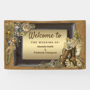 Banderoles Gothique -Or sculptures Steampunk Sur daim
