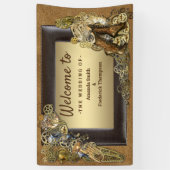 Banderoles Gothique -Or sculptures Steampunk Sur daim (Vertical)