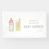 Banderoles Goûter de bienvenue, Bienvenue Bébé Fille, Fête no (Horizontal)