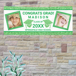 Banderoles Grad Glam Green Casquette Graduation Party photo