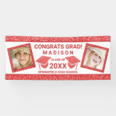 Banderoles Grad Glam Red Cap Graduation Party Picture (Horizontal)