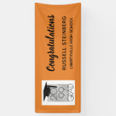 Banderoles GRAD noir et argent | Couleur modifiable | Diplôme (Vertical)