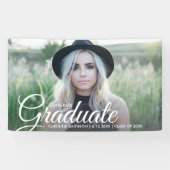 Banderoles Grad Photo Beau Script Police Graduation Party (Horizontal)