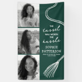 Banderoles Grad Tassel 3 Photo Green Graduation (Vertical)