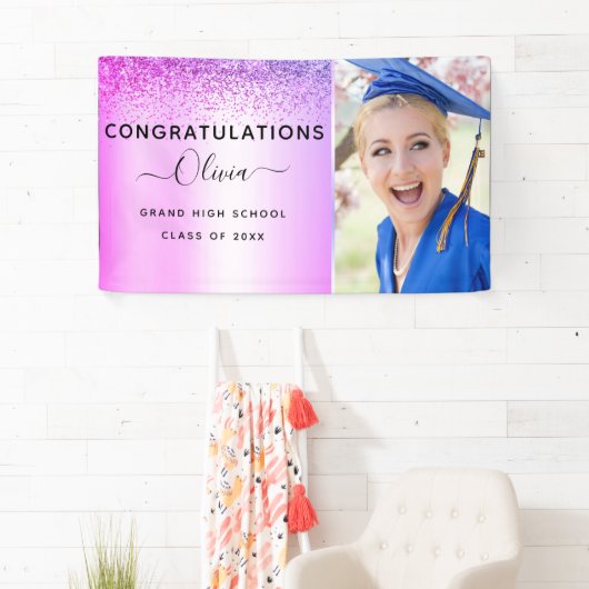 Banderoles Gradate de Parties scintillant de Graduation Purpl (En situation)