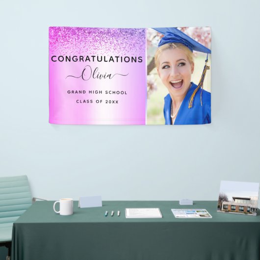 Banderoles Gradate de Parties scintillant de Graduation Purpl (Salon professionnel)