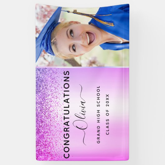 Banderoles Gradate de Parties scintillant de Graduation Purpl (Vertical)