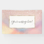 Banderoles Gradient holographique de Rose Gold Glitter Irides (Horizontal)