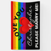 Banderoles Gradients RED LOVE HEART + votre backgr. & idées (Vertical)