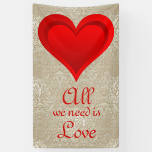 Banderoles Gradients RED LOVE HEART + votre backgr. & idées