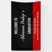 Banderoles Graduate Gras Script Black Red Welcome (Vertical)