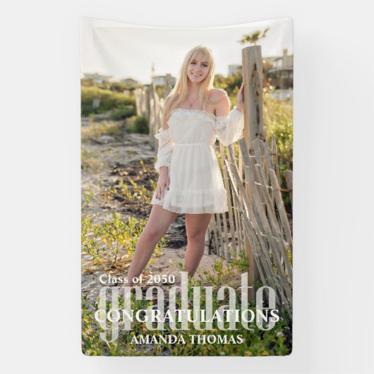 Banderoles Graduate Modern Photo Félicitations Simple (Verticale)