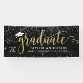 Banderoles Graduate moderne Gold Script Black Graduation Part (Horizontal)
