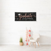 Banderoles Graduate moderne Rose Gold Script Graduation (En situation)