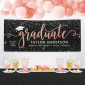 Banderoles Graduate moderne Rose Gold Script Graduation