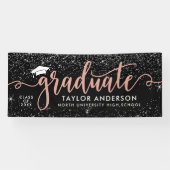 Banderoles Graduate moderne Rose Gold Script Graduation (Horizontal)