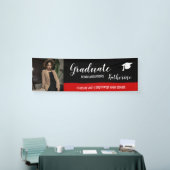 Banderoles Graduate Photo Congratulations Black Red Banner (Salon professionnel)