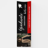 Banderoles Graduate Photo Congratulations Black Red Banner (Vertical)