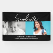 Banderoles Graduate Puis et maintenant photo bébé et Grad pho (Horizontal)