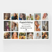 Banderoles Graduation 16 Photo Collage Félicitations (Horizontal)