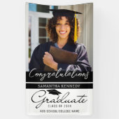 Banderoles Graduation 1 Photo Félicats Graduate 2023 Noir (Vertical)
