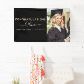 Banderoles Graduation 2022 Black Gold High School College (En situation)