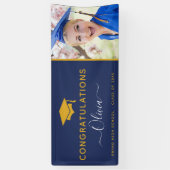 Banderoles Graduation 2022 Marine Blue Gold High School Colle (Vertical)