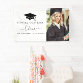 Banderoles Graduation 2024 Black White High School College (En situation)