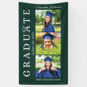 Banderoles Graduation 2025 Grad photo vert et blanc (Vertical)