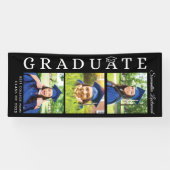 Banderoles Graduation 2025 Photo Collage noir et blanc Grad (Horizontal)