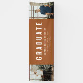 Banderoles Graduation 2 photo chic terre cuite fête moderne (Vertical)