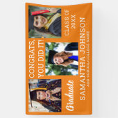 Banderoles Graduation 3 Félicitations Photo Graduate 2023 Ora (Vertical)