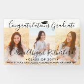 Banderoles Graduation 3 Photo Collage Simple Noir Script (Horizontal)