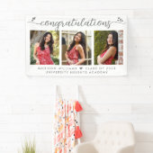 Banderoles Graduation 3 Photo Moderne Gris Calligraphie Coeur (En situation)